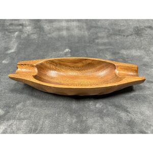 Vintage Monkey Pod Wooden Dish Made in Philippines Stock # MIL-091